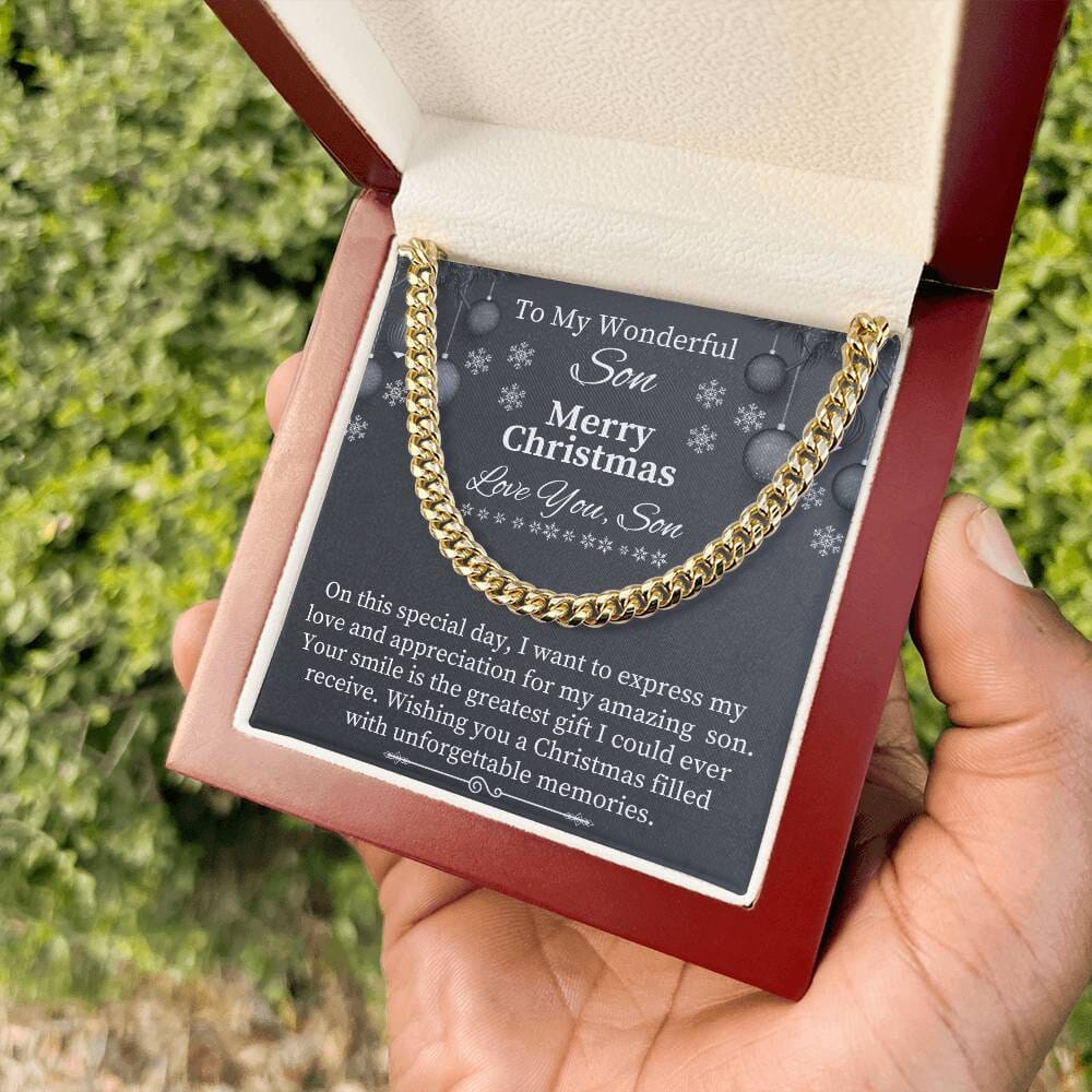 Gift For Son - On This Special Day - Merry Christmas - Cuban Link Chains Necklaces - The Shoppers Outlet