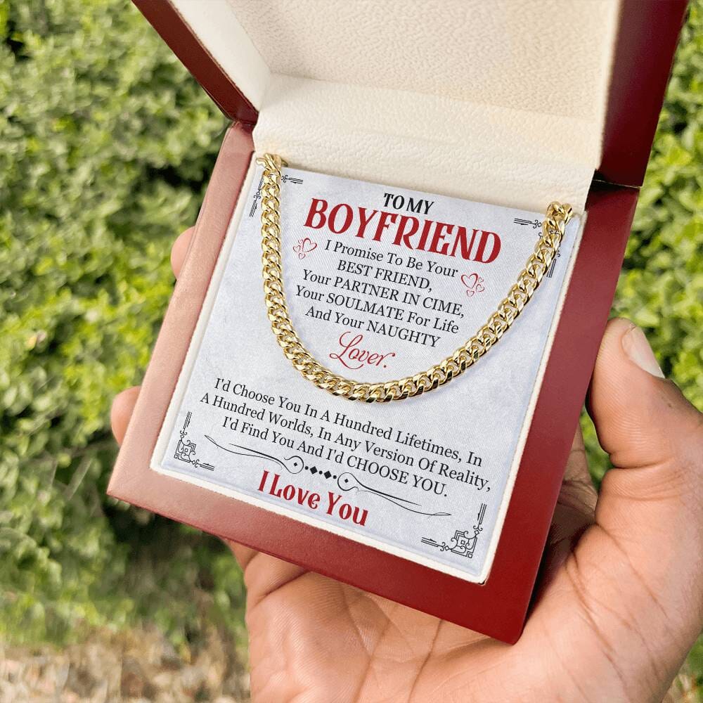 Gift For Boyfriend - I Promise To Be Your Lover - Cuban Link Chain Necklaces - The Shoppers Outlet