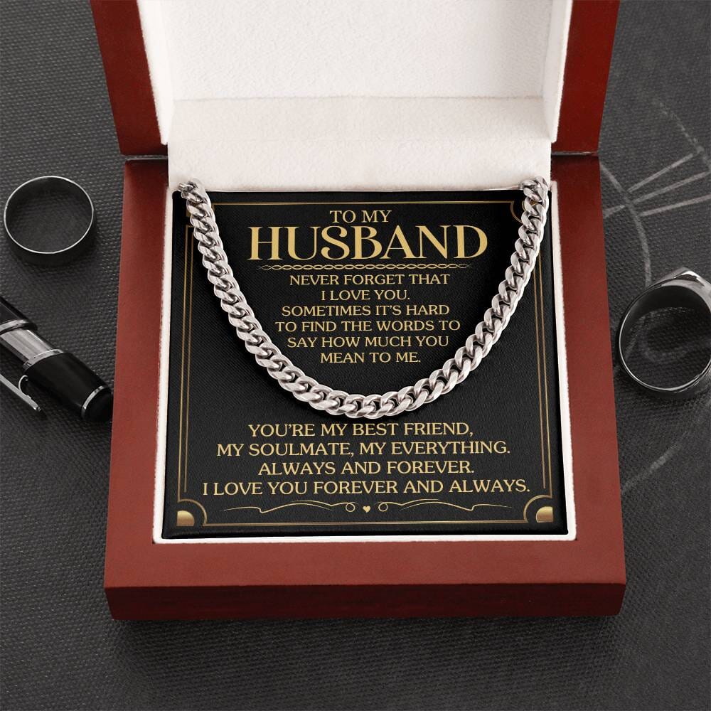 Gift For Husband - Never Forget That I Love You - Cuban Link Chain Necklaces - The Shoppers Outlet