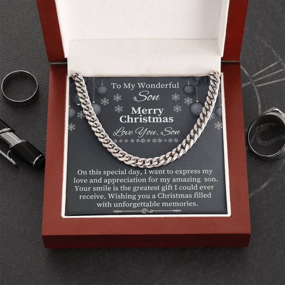 Gift For Son - On This Special Day - Merry Christmas - Cuban Link Chains Necklaces - The Shoppers Outlet