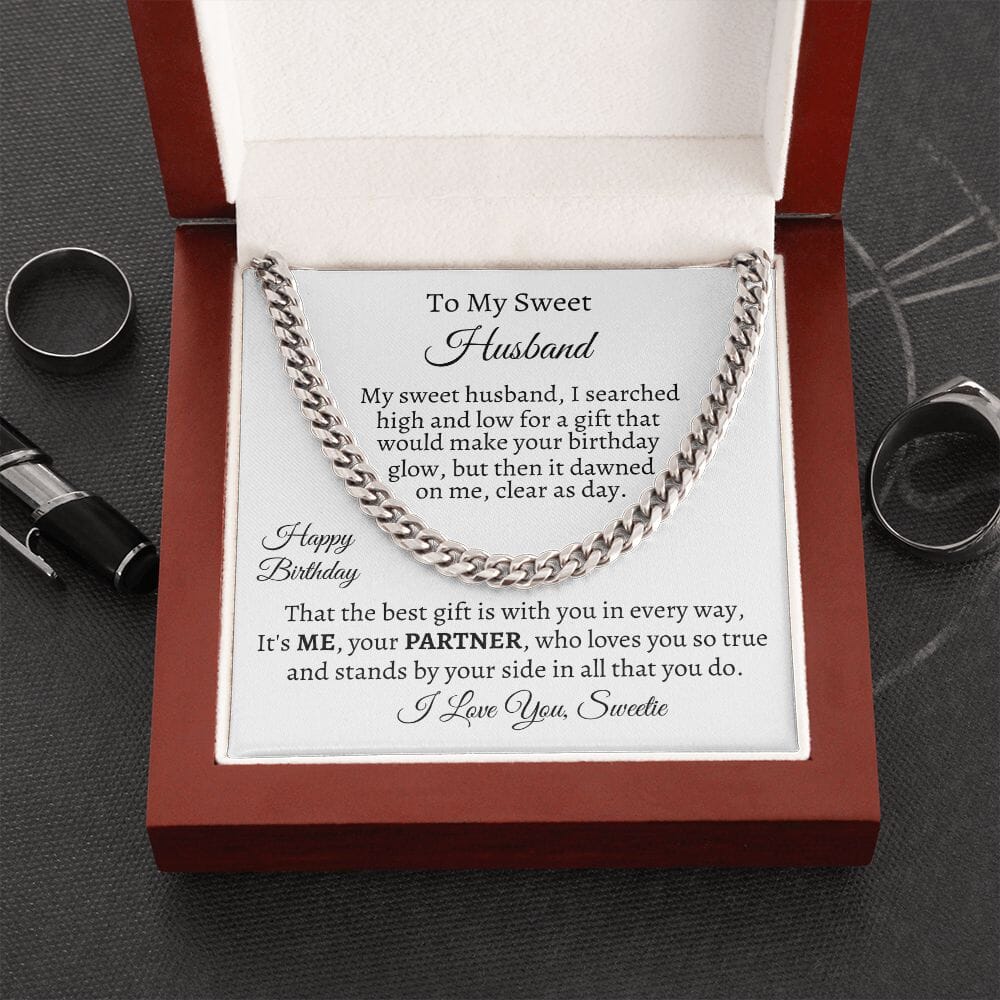 Gift For Husband - Happy Birthday - Cuban Link Chain Necklaces - The Shoppers Outlet