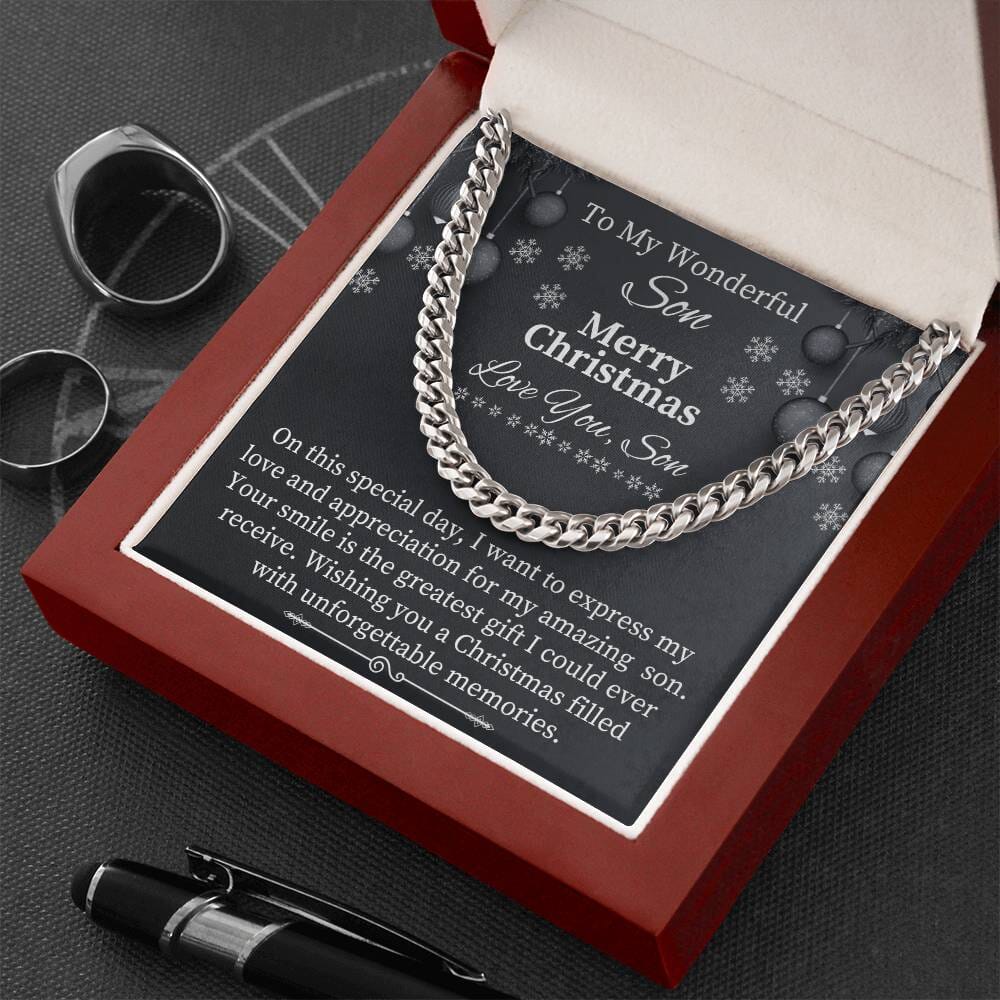 Gift For Son - On This Special Day - Merry Christmas - Cuban Link Chains Necklaces - The Shoppers Outlet