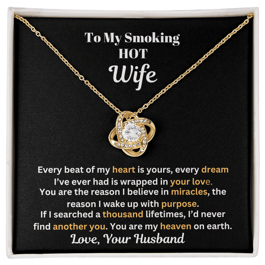 Gift For Wife - Anniversary Gift - Birthday Gift - You Are My Heaven - Love Knot Necklace - The Shoppers Outlet