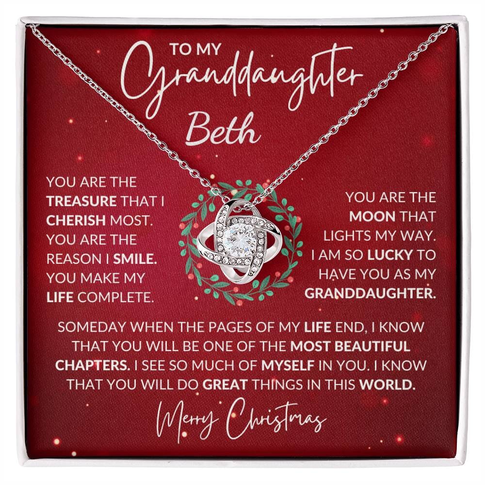 Gift For Granddaughter - You Are - Merry Christmas - Love Knot Necklace - The Shoppers Outlet