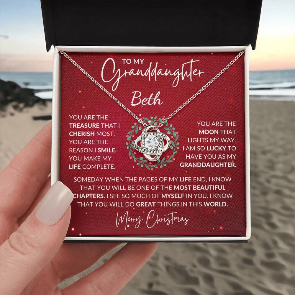 Gift For Granddaughter - You Are - Merry Christmas - Love Knot Necklace - The Shoppers Outlet
