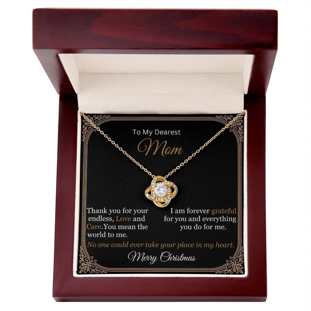 Gift For Mom - My Dearest Mom Thank You - Love Knot Necklaces - The Shoppers Outlet