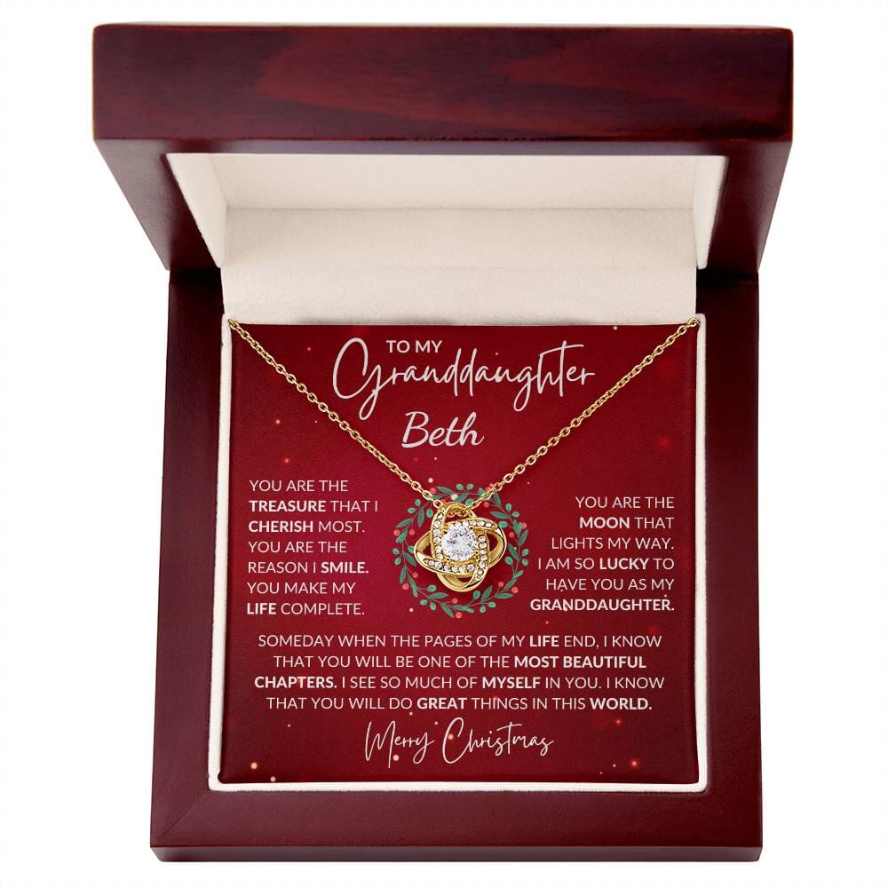 Gift For Granddaughter - You Are - Merry Christmas - Love Knot Necklace - The Shoppers Outlet