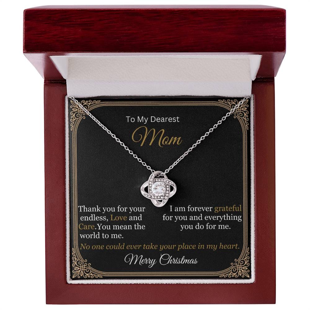 Gift For Mom - My Dearest Mom Thank You - Love Knot Necklaces - The Shoppers Outlet