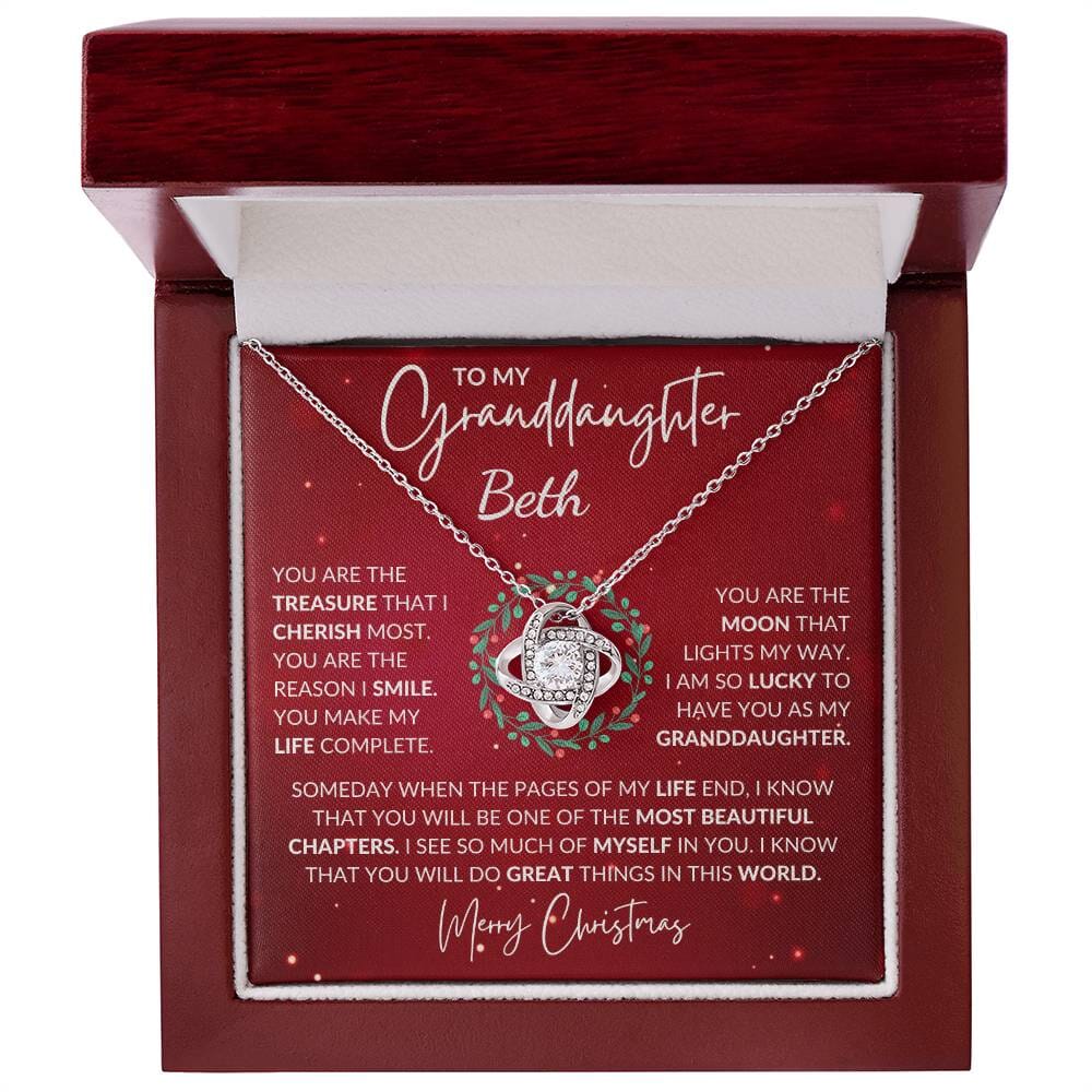 Gift For Granddaughter - You Are - Merry Christmas - Love Knot Necklace - The Shoppers Outlet