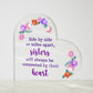 Sister - Side By Side Or Miles Apart - Printer Heart Shaped Acrylic Plaque - The Shoppers Outlet