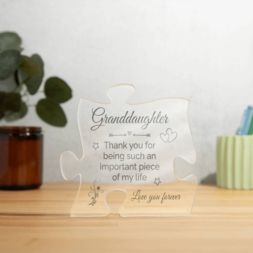 Gift For Granddaughter - Thank You For Being - Puzzle Acrylic Plaque - The Shoppers Outlet