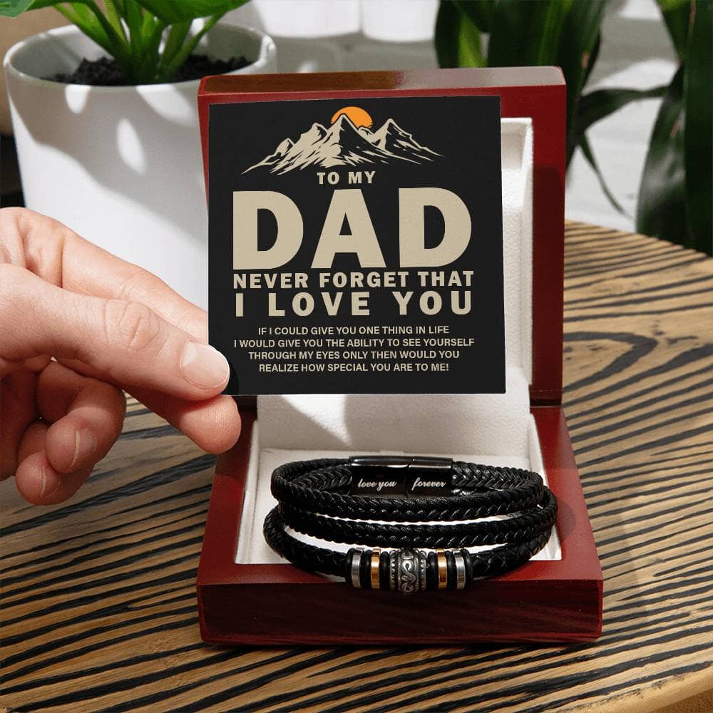Gift For Dad - To My Dad - Never Forget That I Love You - Love You Forever Bracelet - The Shoppers Outlet