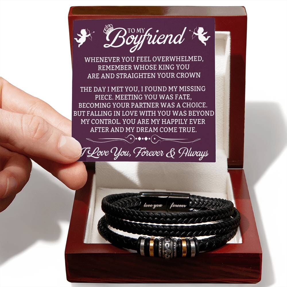 Gift For Boyfriend - The Day I Met You I Found My Missing Piece - Men's Love You Forever Bracelet - The Shoppers Outlet