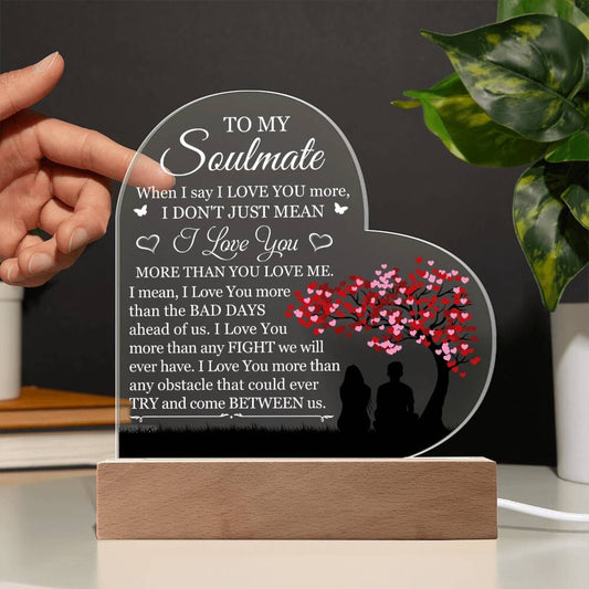 Gift For Soulmate - WHEN I SAY I LOVE YOU - Heart Acrylic Plaque - The Shoppers Outlet