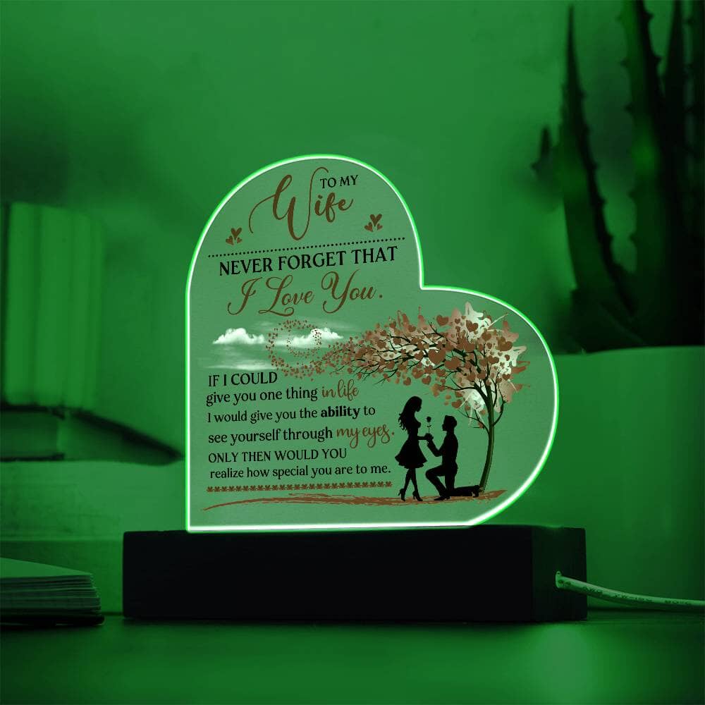 Gift For Wife - Never Forget That I Love You - Heart Acrylic Plaque - The Shoppers Outlet