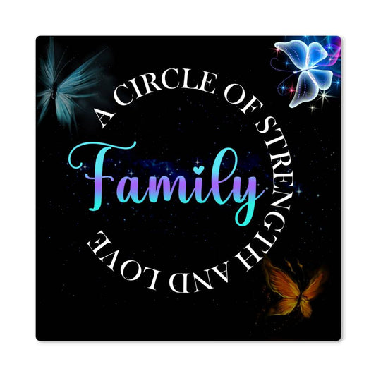 Family - A Circle Of Strength And Love - High Gloss Metal Art Prints - The Shoppers Outlet