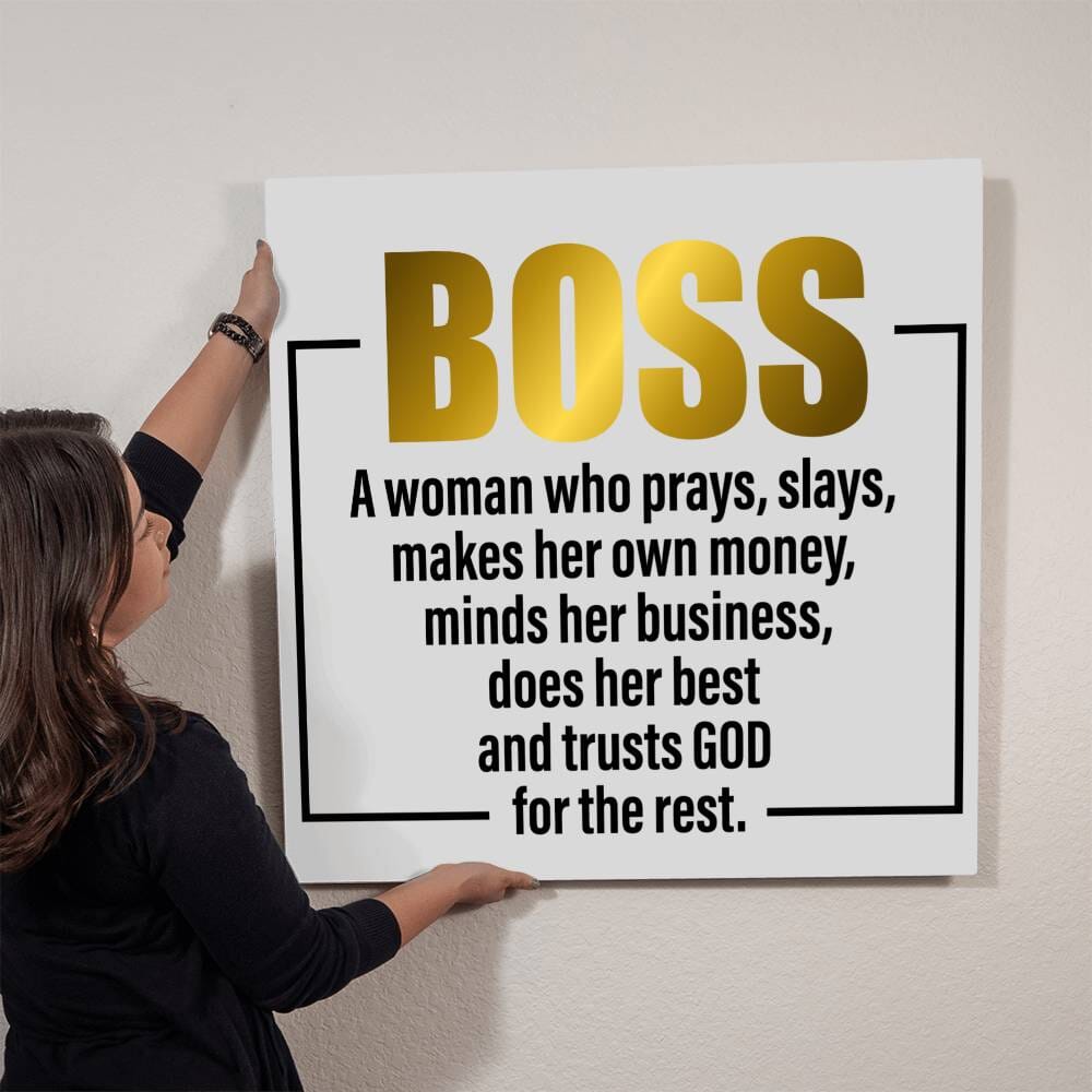 Motivational - Journey Of A Woman Boss - High Gloss Metal Art Prints - The Shoppers Outlet