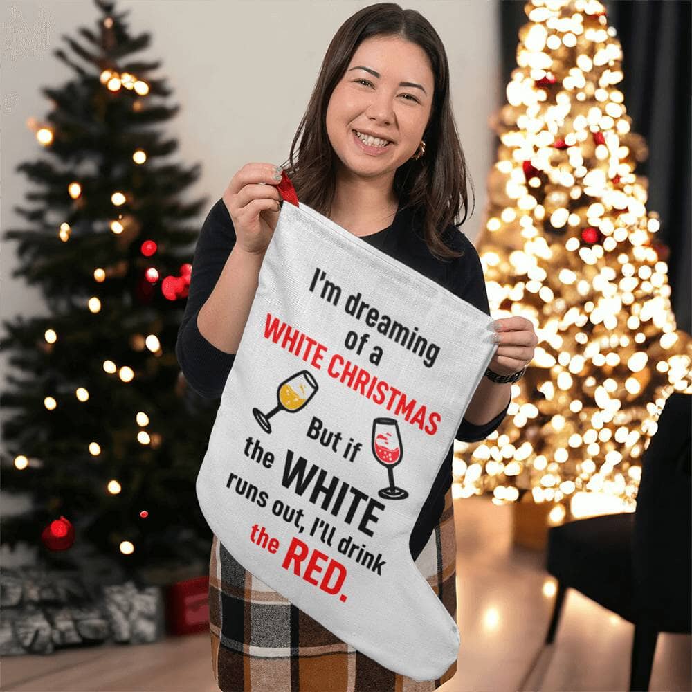 Holiday Stocking - I'm Dreaming Of A White Christmas - Giant Holiday Stocking - The Shoppers Outlet