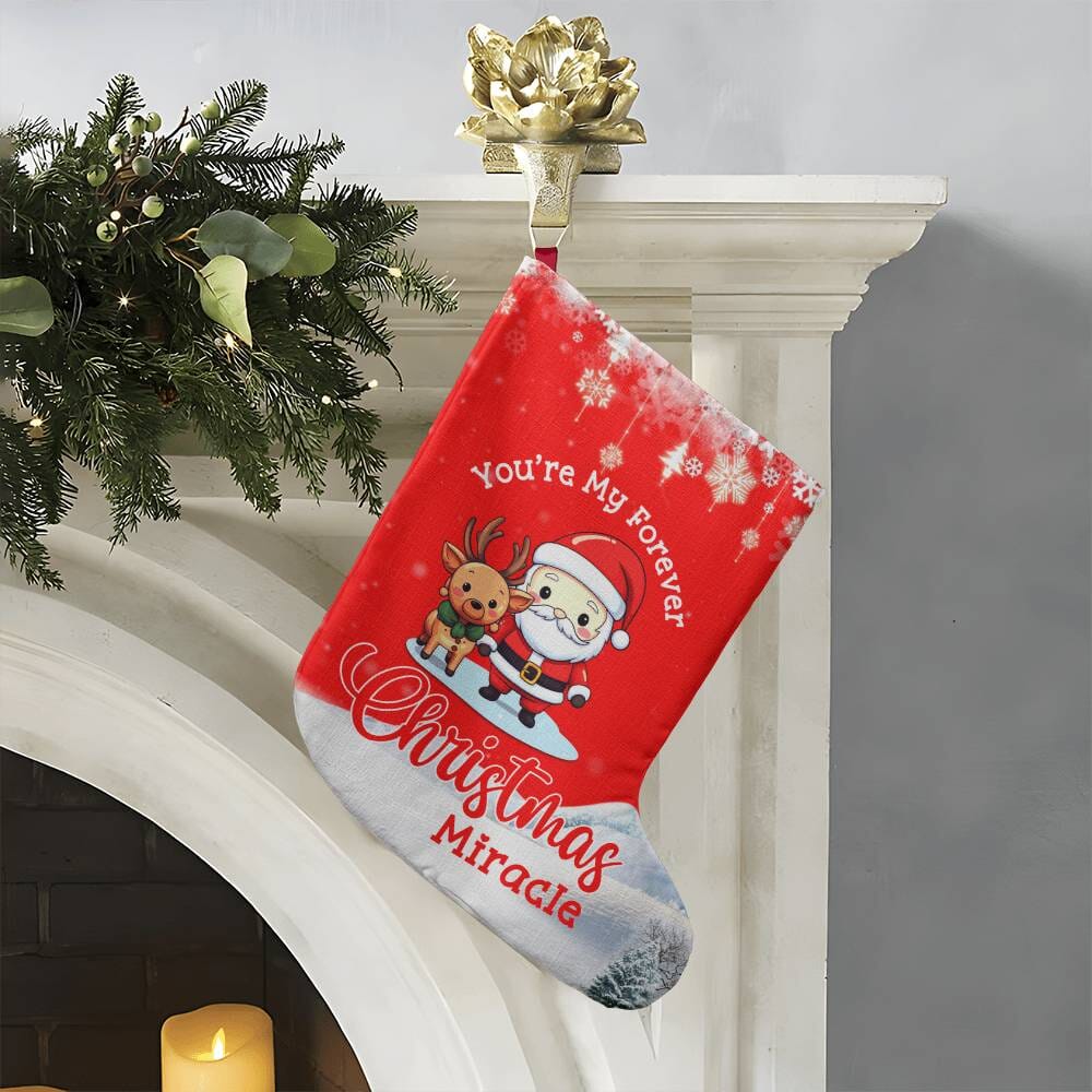 Holiday Stocking - You're My Forever Christmas Miracle - Giant Holiday Stocking - The Shoppers Outlet
