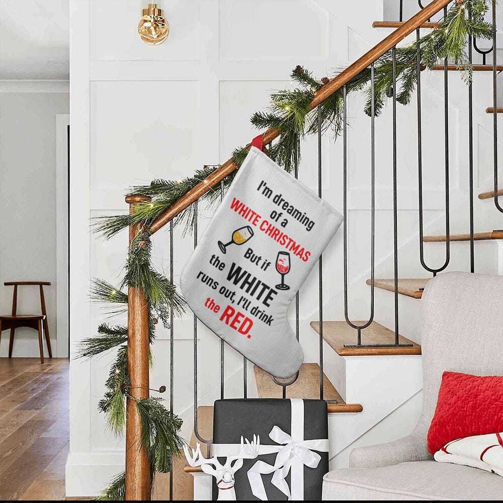 Holiday Stocking - I'm Dreaming Of A White Christmas - Giant Holiday Stocking - The Shoppers Outlet