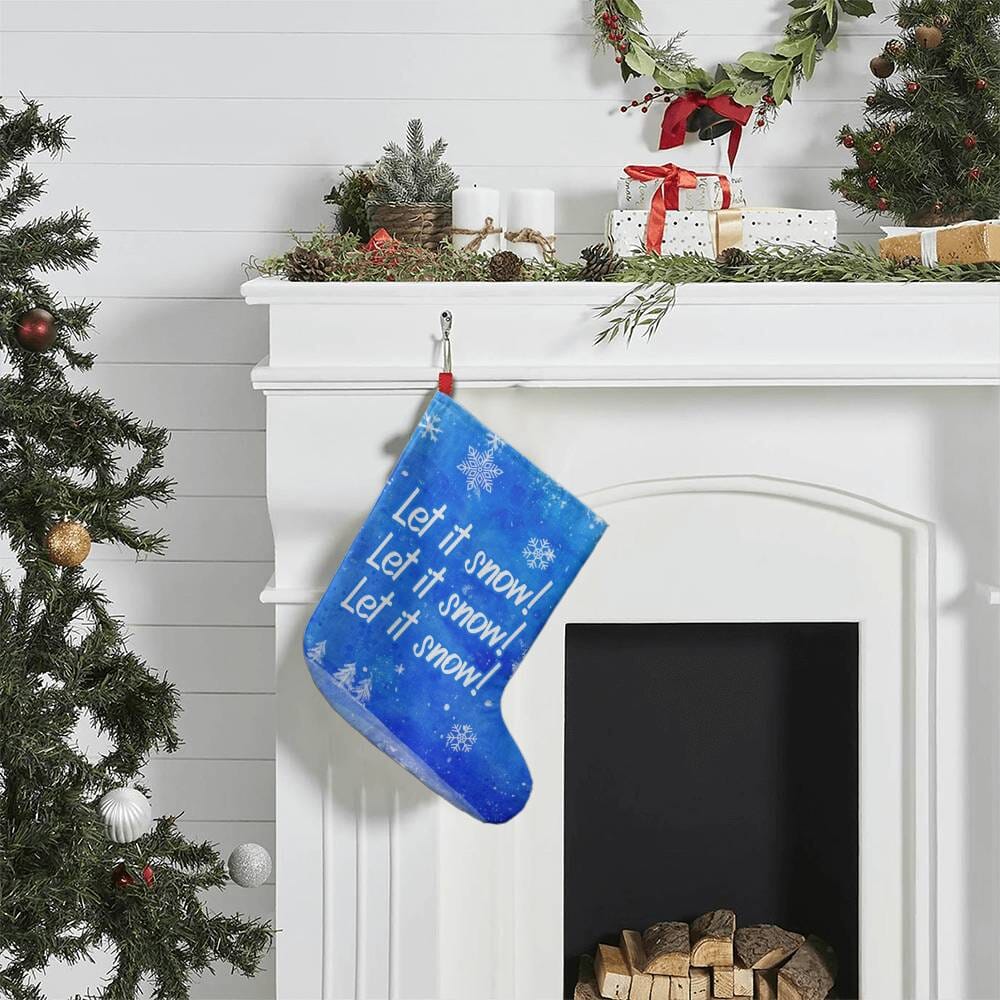 Holiday Stocking - Let It Snow - Let It Snow - Let It Snow - Giant Holiday Stocking - The Shoppers Outlet