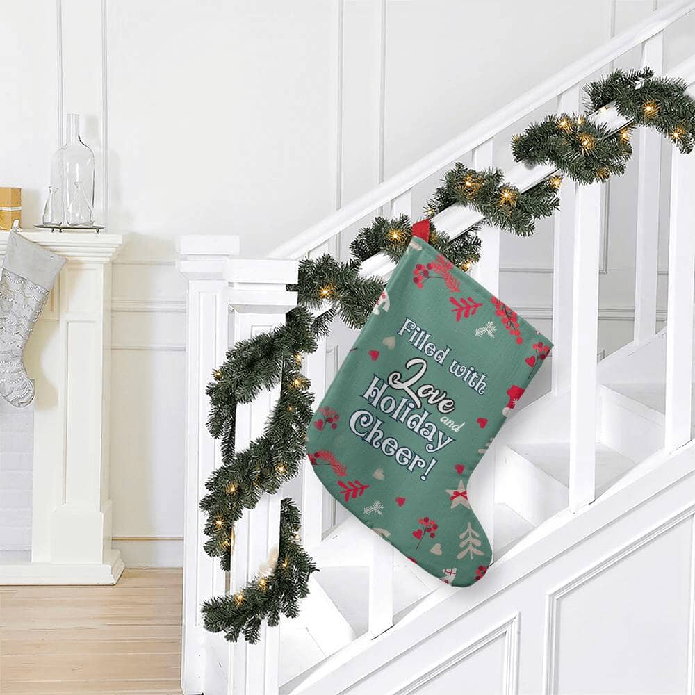Holiday Stocking - Filled With Love And Holiday Cheer - Giant Holiday Stocking - The Shoppers Outlet