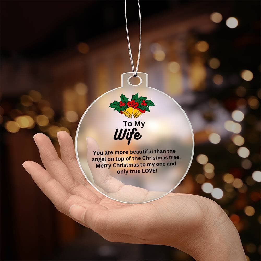 Wife - Merry Christmas To My One and Only - Personalized Acrylic Ornament - The Shoppers Outlet