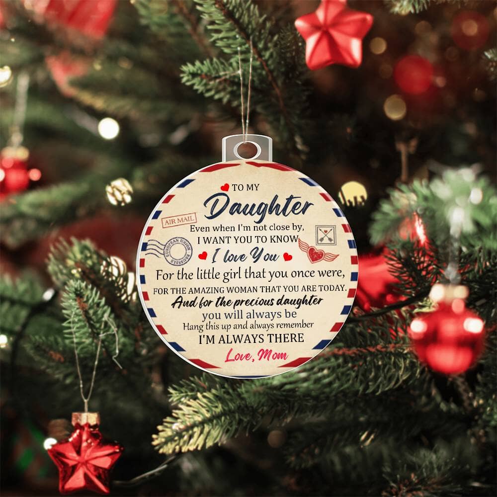 Gift For Daughter - Holiday Ornament - To My Daughter - Personalized Acrylic Ornament - The Shoppers Outlet