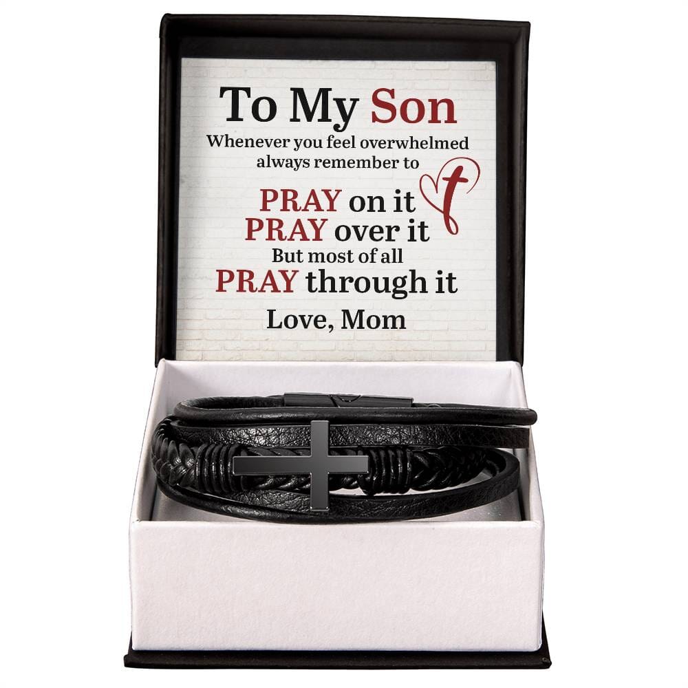 Gift For Son - Whenever You Feel Overwhelmed Always Remember To - Cross Bracelet - The Shoppers Outlet