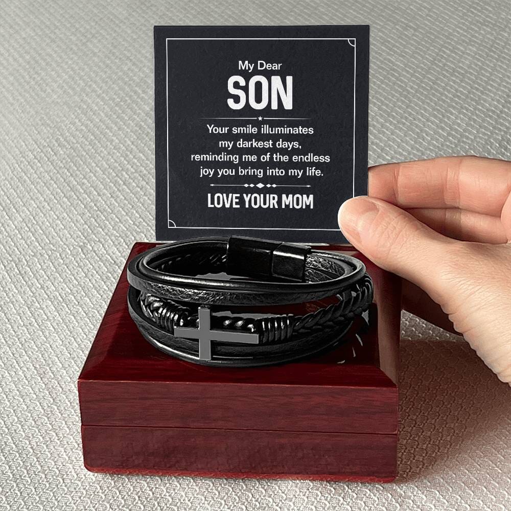 Gift For Son - My Dear Son - Cross Bracelet - The Shoppers Outlet