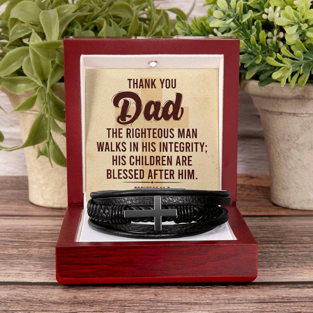 Gift For Dad - Faith - Thank You Dad - Cross Bracelet - The Shoppers Outlet