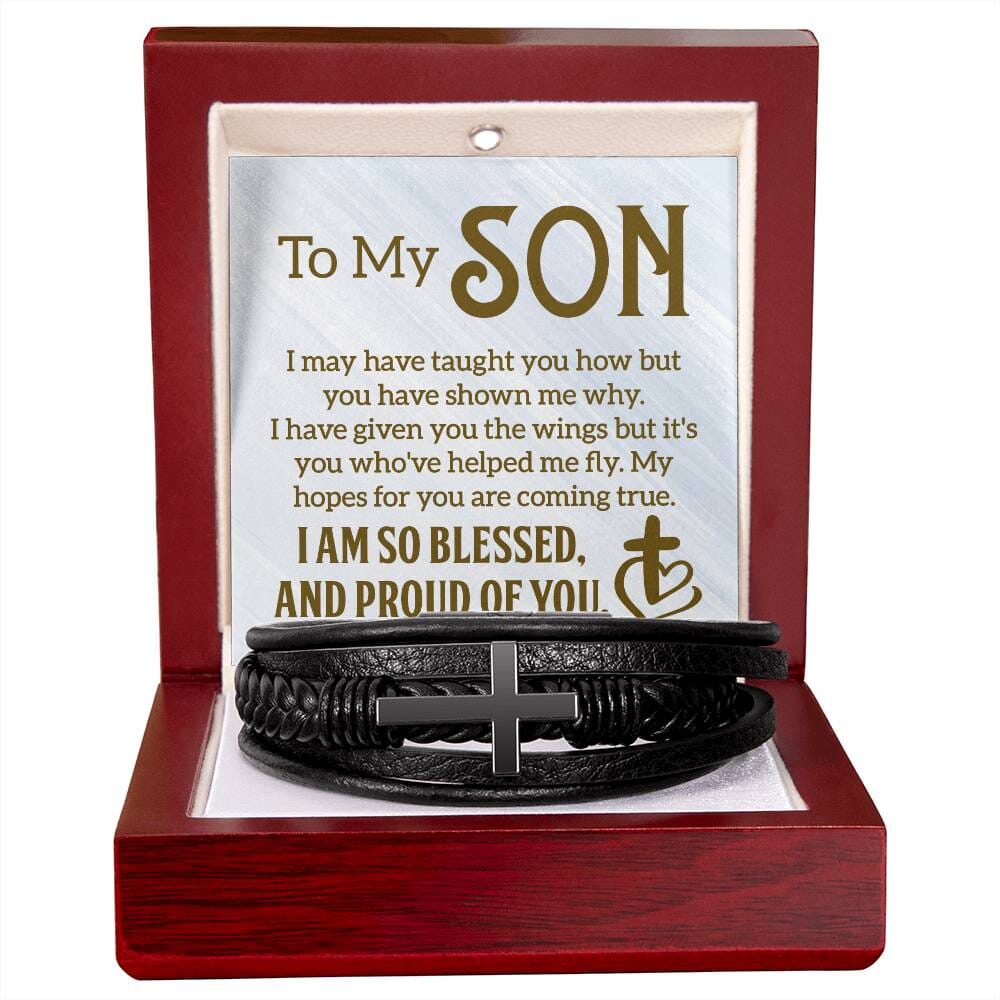 Gift For Son - I Am So Blessed And Proud Of You - Cross Bracelet - The Shoppers Outlet