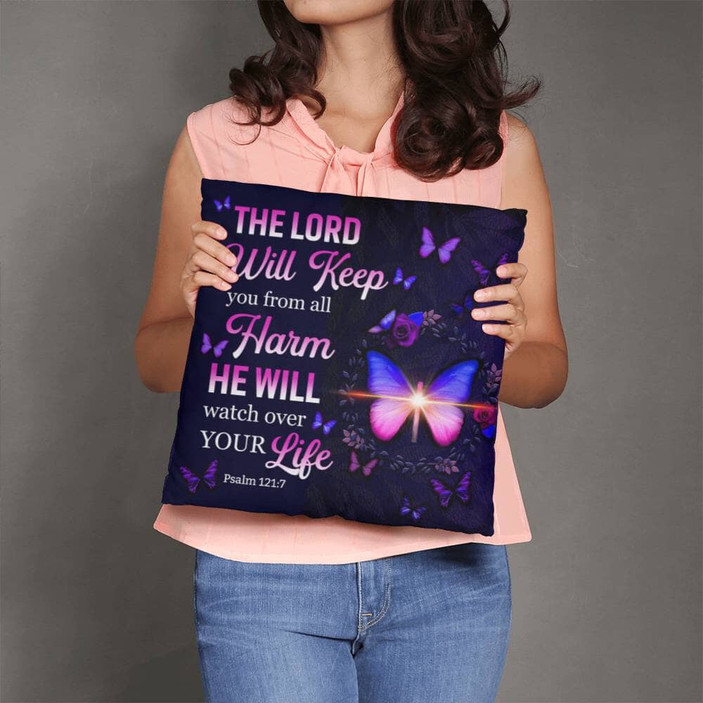 Faith - The Lord Will Keep You - Psalm 121:7 - Classic Throw Pillows - The Shoppers Outlet