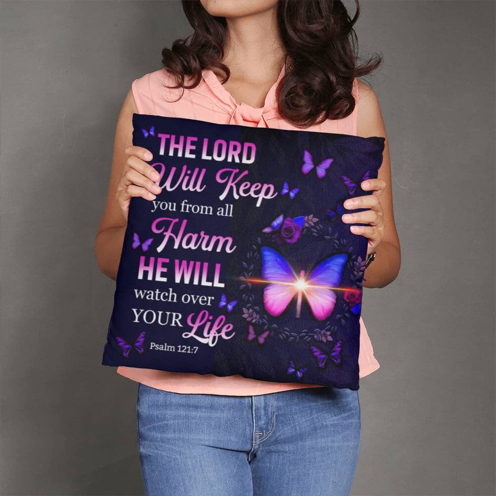 Faith - The Lord Will Keep You - Psalm 121:7 - Classic Throw Pillows - The Shoppers Outlet