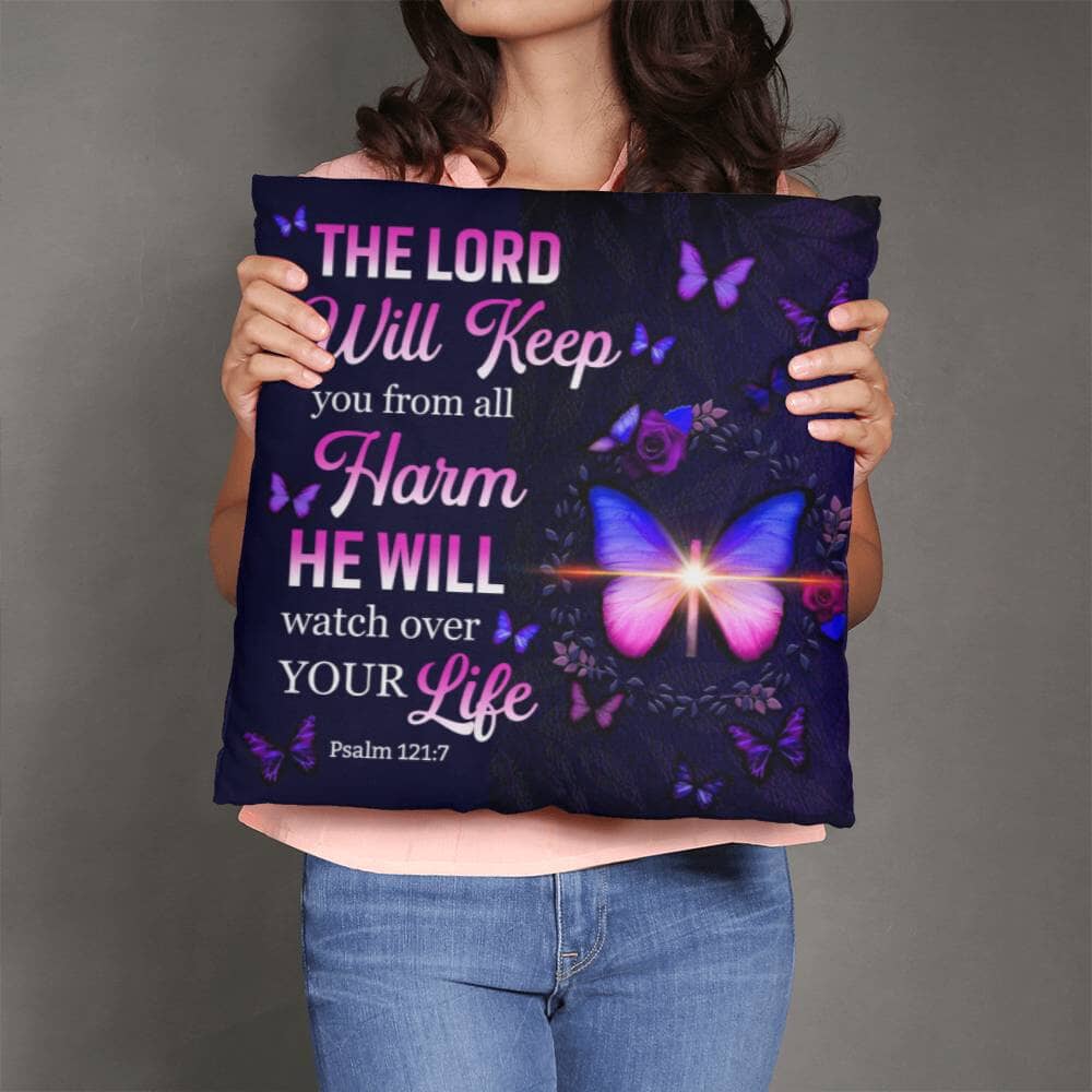 Faith - The Lord Will Keep You - Psalm 121:7 - Classic Throw Pillows - The Shoppers Outlet
