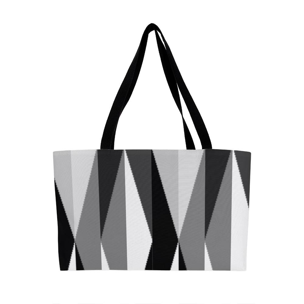 Black Gray White Maze Design - Weekender Tote Bags - The Shoppers Outlet