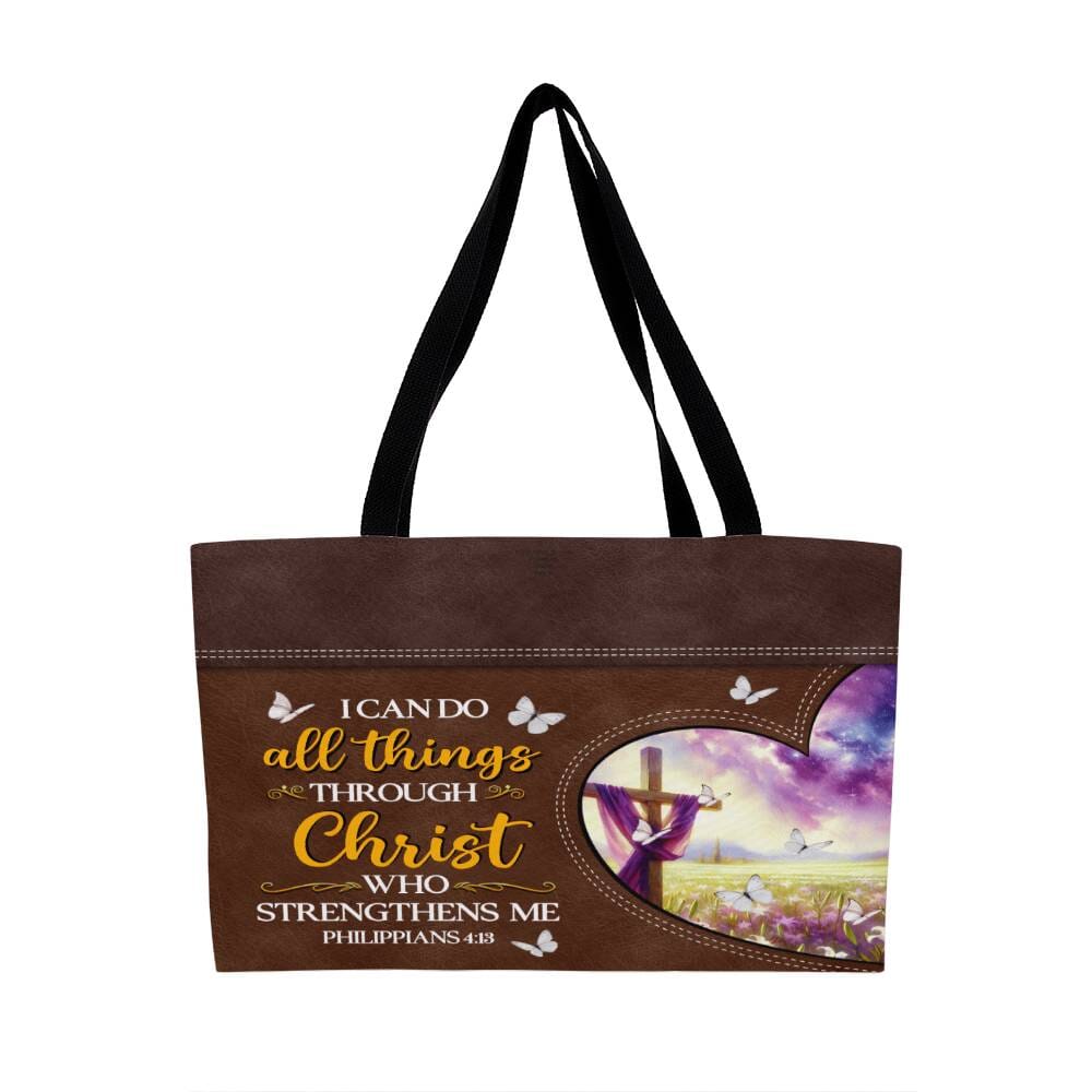 Faith - I Can Do All Things Through Christ Who Strengthens Me - Philippians 4:13 - Weekender Tote Bags - The Shoppers Outlet