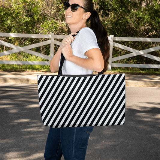 Diagonal Stripes Pattern Design - Weekender Tote Bags
