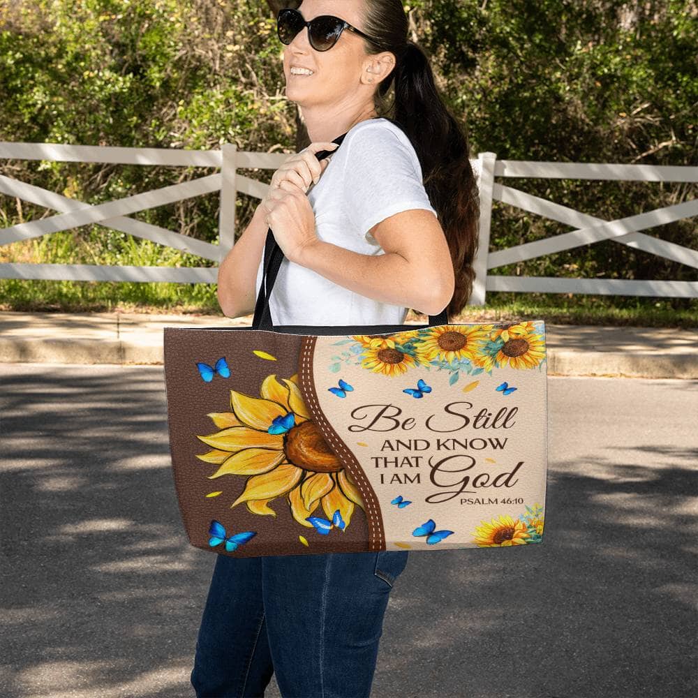 Faith - Be Still And Know That I Am God - Psalm 46:10 - Weekender Tote Bags - The Shoppers Outlet
