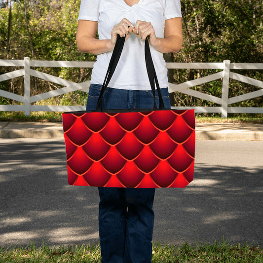 Red Dragon Scales Design - Weekender Tote Bags