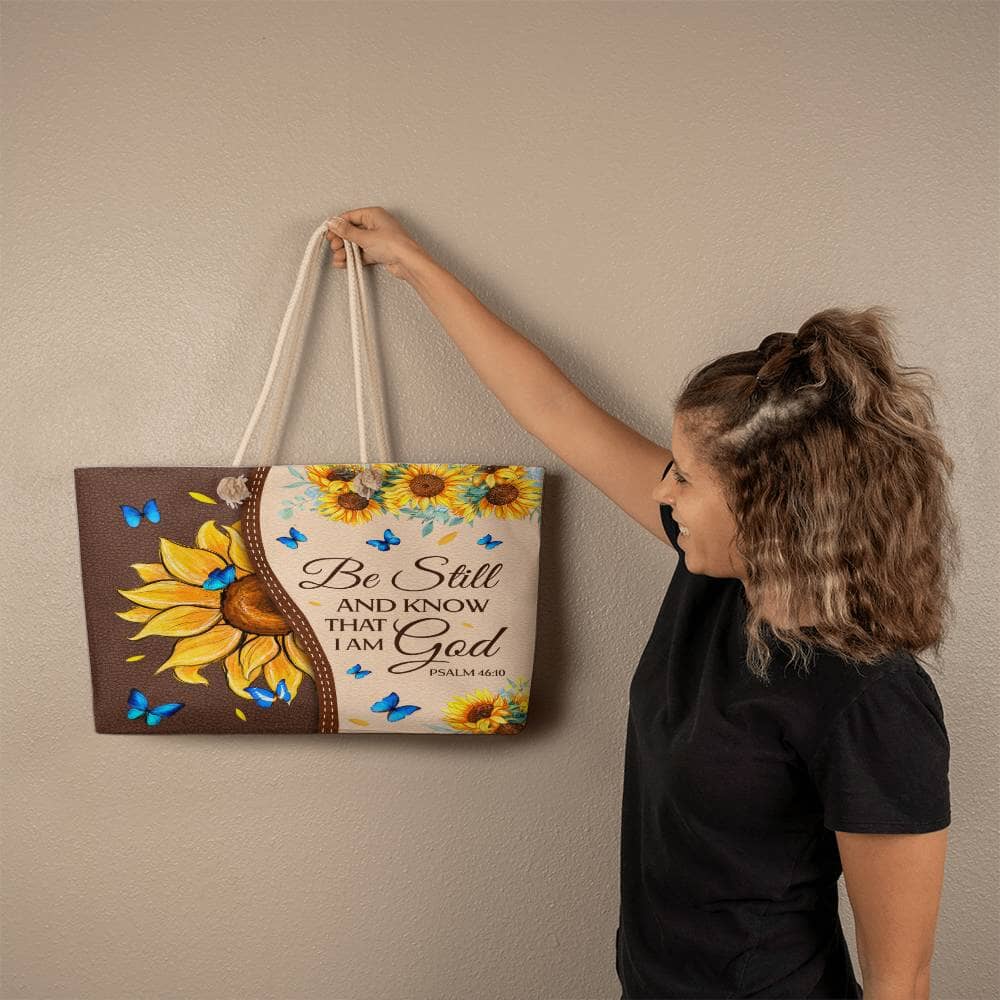 Faith - Be Still And Know That I Am God - Psalm 46:10 - Weekender Tote Bags - The Shoppers Outlet