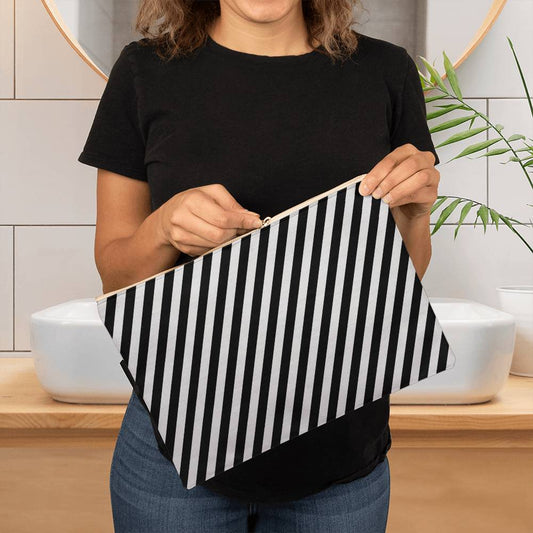 Diagonal Stripes Pattern Design - Large Fabric Zippered Pouch