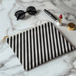 Diagonal Stripes Pattern Design - Large Fabric Zippered Pouch - The Shoppers Outlet