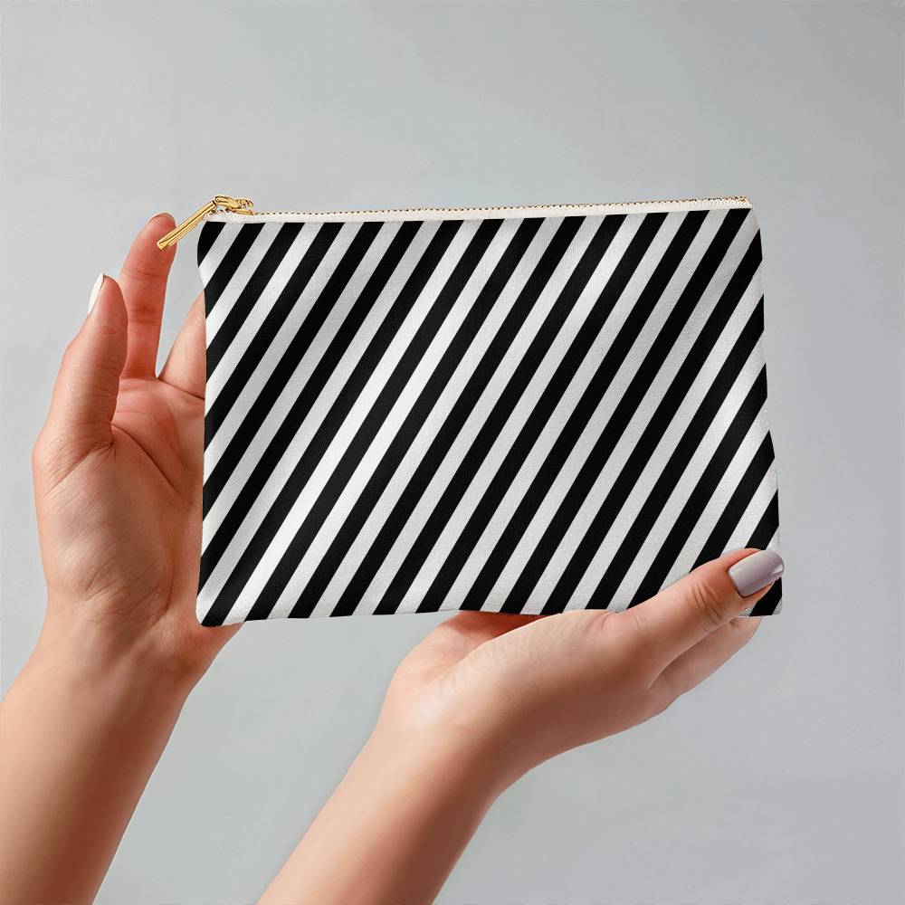 Diagonal Stripes Pattern Design - Small Fabric Zippered Pouch - The Shoppers Outlet