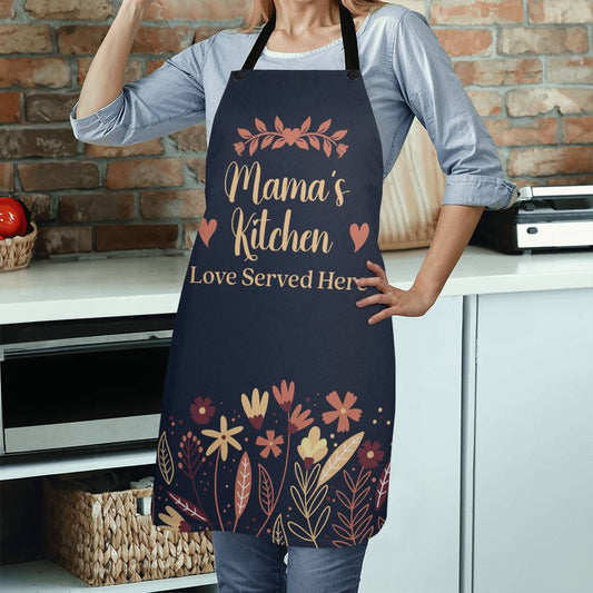 Mama's Kitchen - Love Served Here - Premium Apron - The Shoppers Outlet