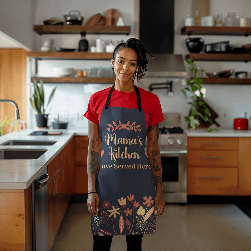 Mama's Kitchen - Love Served Here - Premium Apron - The Shoppers Outlet