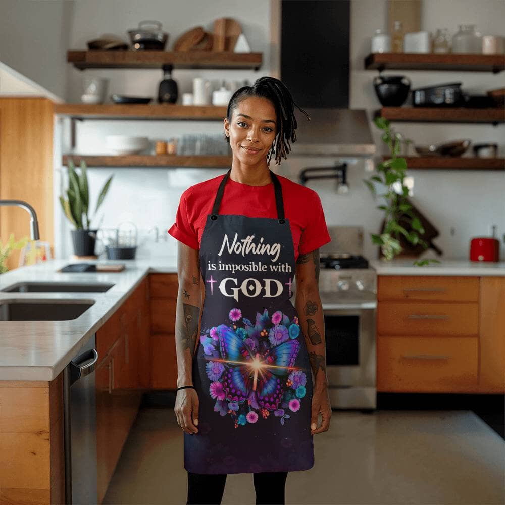 Nothing Is Impossible With GOD - Inspirational Faith - Premium Apron - The Shoppers Outlet