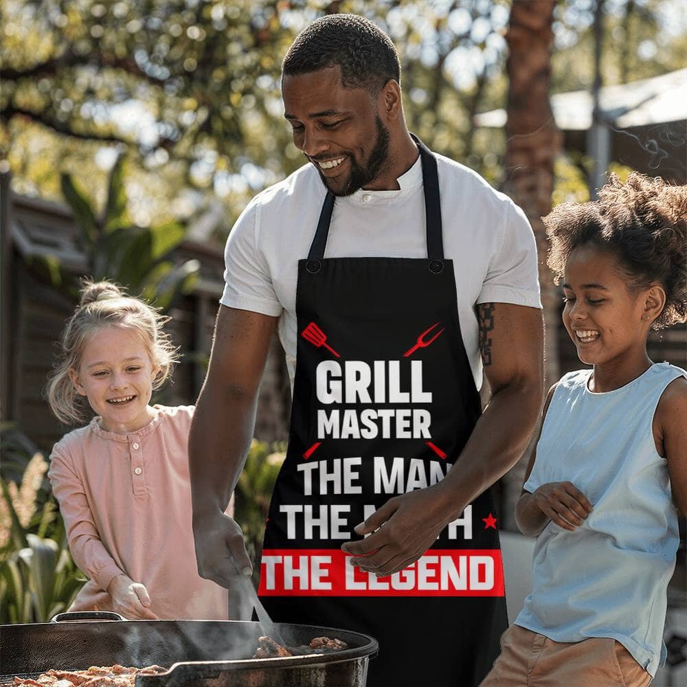 Grill Master - The Man - The Myth - The Legend - Premium Apron - The Shoppers Outlet