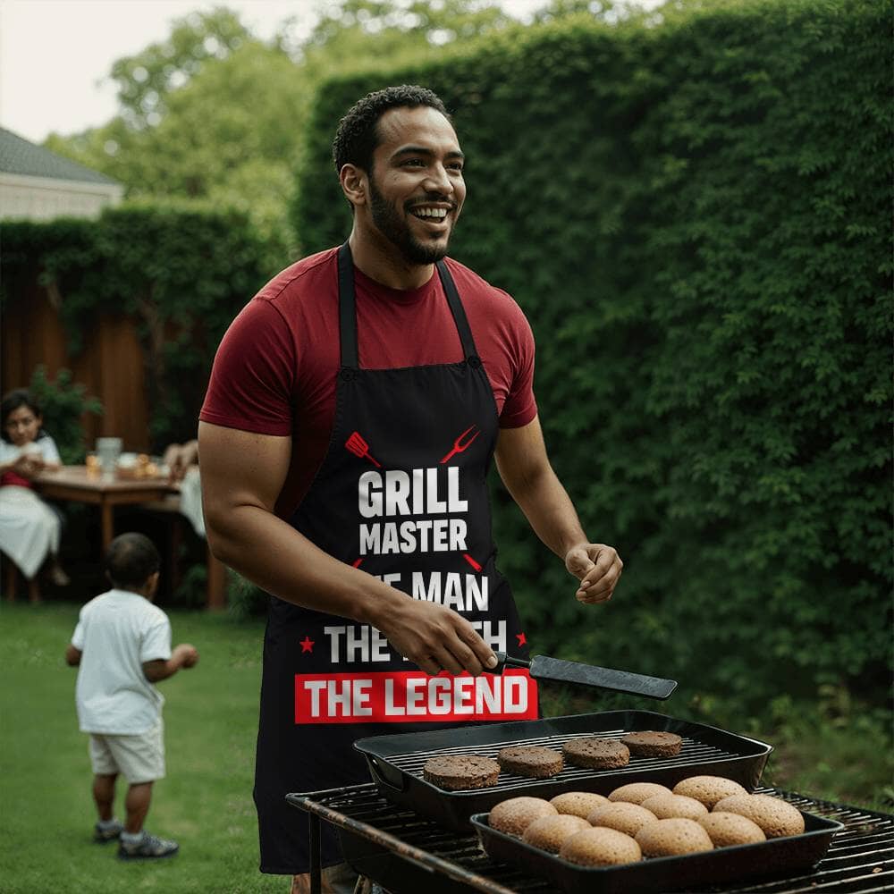 Grill Master - The Man - The Myth - The Legend - Premium Apron - The Shoppers Outlet