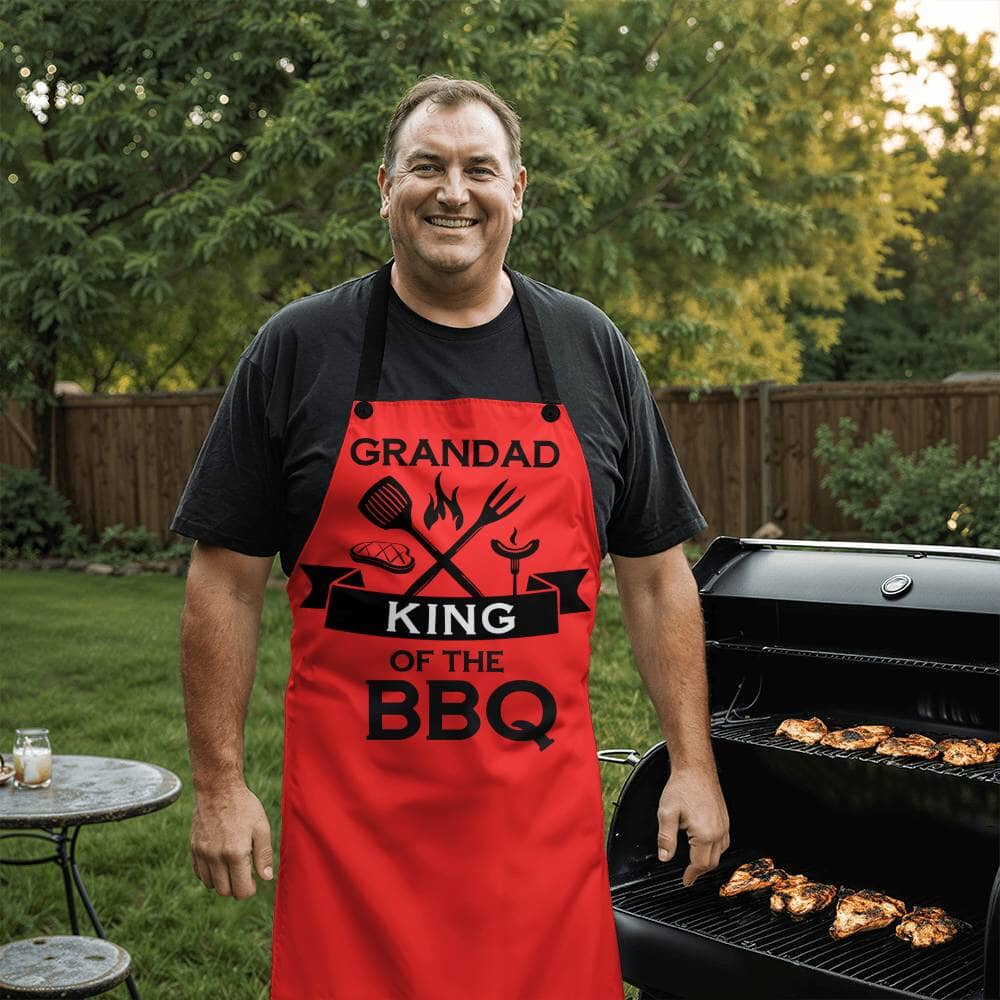 GRANDAD KING Of THE BBQ - PREMIUM APRON - The Shoppers Outlet